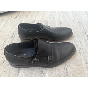 Dockers Double Monk Strap Black Leather Dress Shoes Office Workwear Men's 10.5